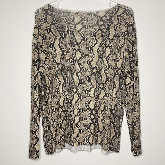 ZARA Multicolor Snake Soft-Touch Long Sleeve Blouse Size Medium Animal Print - Picture 3 of 8